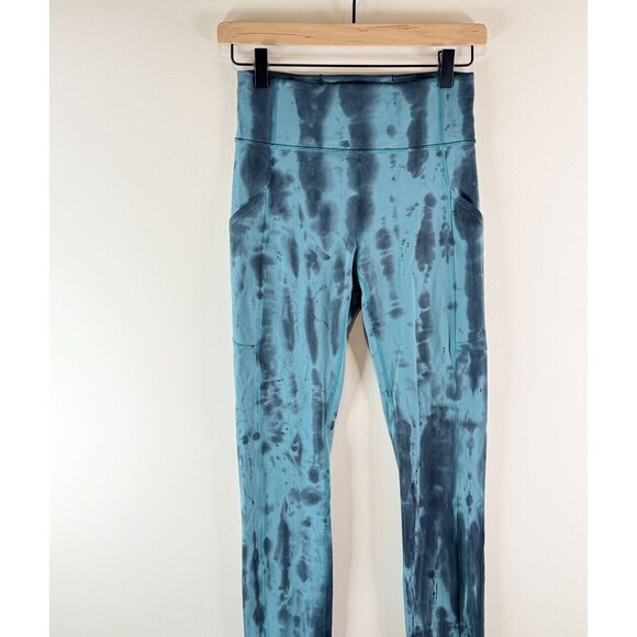 Lululemon Womens Leggings Forest Gray Invigorate Hi Rise Pull On Tie Dye Size 4 - Picture 6 of 12